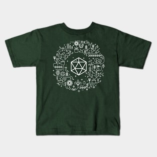 Minimalist Polyhedral D20 Dice of the Druid Tabletop Roleplaying RPG Gaming Addict Kids T-Shirt